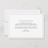 Einfaches Schwarz-Weiß-Hochzeitsstil-Foto Dankeskarte (Rückseite)