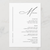 Einfaches Schwarz/Weiß-Hochzeitstisch Menükarte (Vorderseite)