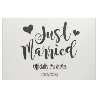 Einfaches Schwarz/Weiß Just Married Auto-Schild Stoff