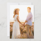 Einfaches Schwarz-Weiß-Kalligrafie-Hochzeitssemble Einladung (Rückseite)