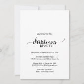 Einfaches Schwarz-Weiß-Kalligrafie-Weihnachtsgebäc Einladung (Vorderseite)