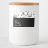 Einfaches Schwarz-Weiß-Lemon-Jam-Label Lebensmitteletikett (Vorderseite)