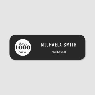 Einfaches Schwarz-Weiß-Logo Mitarbeiter-Personal-P Namensschild