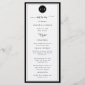 Einfaches Schwarz-Weiß-Menü Menükarte (Vorderseite)