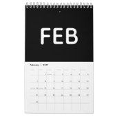 Einfaches Schwarz-Weiß-Minimalist 2026 Kalender (Feb 2027)