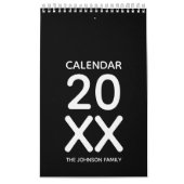 Einfaches Schwarz-Weiß-Minimalist 2026 Kalender (Titelbild)