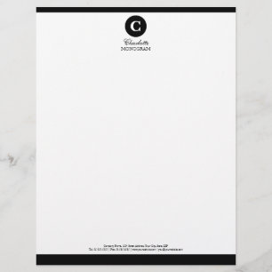 Einfaches Schwarz-Weiß-Monogramm-Briefkopf Briefkopf