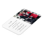 Einfaches Schwarz-Weiß-Monogramm-Foto Save-the-Dat Magnet (Linke Seite)