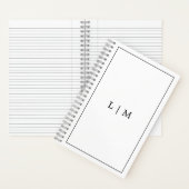 Einfaches Schwarz-Weiß-Monogramm-Geschäft Notizblock (Innen)