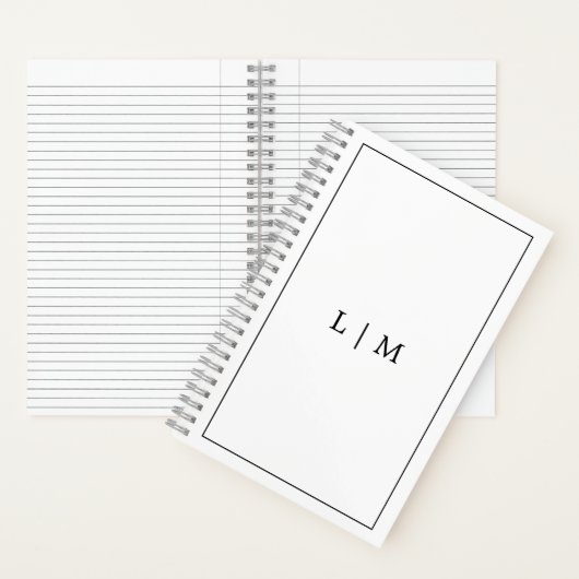 Einfaches Schwarz-Weiß-Monogramm-Geschäft Notizblock (Innen)