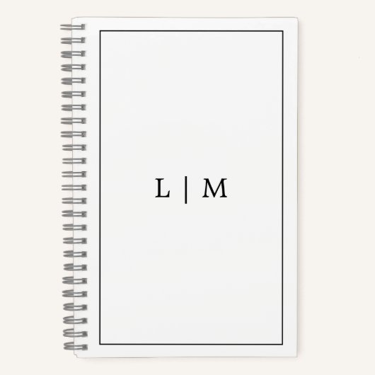 Einfaches Schwarz-Weiß-Monogramm-Geschäft Notizblock (Vorderseite)