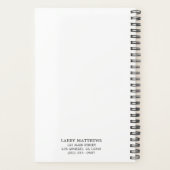 Einfaches Schwarz-Weiß-Monogramm-Geschäft Planer (Rückseite)