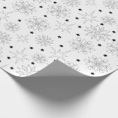 Einfaches Schwarz-Weiß-Niedliches Weihnachtsmuster Geschenkpapier (Ecke)