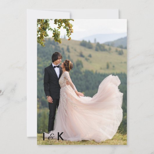 Einfaches Schwarz-Weiß-Overlay-Foto - Einladung zu (Rückseite)