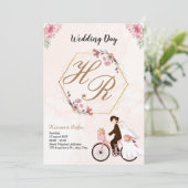 Einfaches Schwarz-Weiß-Overlay-Foto - Einladung zu (Stehend Vorderseite)