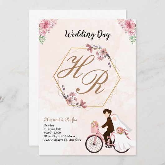 Einfaches Schwarz-Weiß-Overlay-Foto - Einladung zu (Vorne/Hinten)