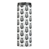 Einfaches Schwarz-Weiß-Owl-Muster Thermosbecher (Rückseite)