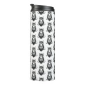 Einfaches Schwarz-Weiß-Owl-Muster Thermosbecher (Nach rechts gedreht)