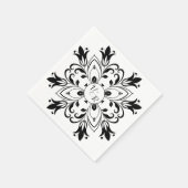 Einfaches Schwarz-Weiß-Papier Napkin Serviette (Ecke)