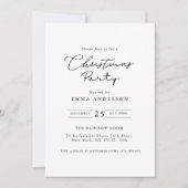 Einfaches Schwarz-Weiß-Party Einladung (Vorderseite)