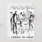 Einfaches Schwarz-Weiß-Party Einladung (Rückseite)