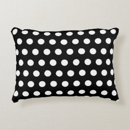 Einfaches Schwarz-Weiß-Polka-Dot Dekokissen