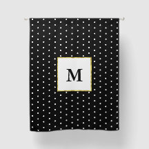 Einfaches Schwarz-Weiß-Polka-Punktmuster und Monog