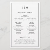 Einfaches Schwarz-Weiß-Programm für Hochzeiten Flyer (Hinten)