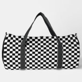 Einfaches Schwarz-Weiß-Prüfmuster Duffle Bag (Vorderseite)