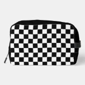 Einfaches Schwarz-Weiß-Prüfmuster Waschbeutel (Rückseite)