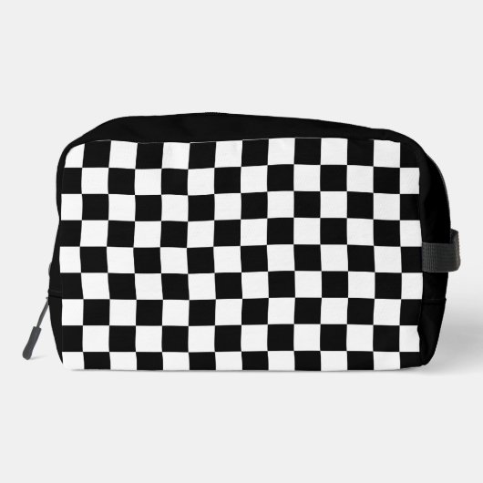Einfaches Schwarz-Weiß-Prüfmuster Waschbeutel (Rückseite)