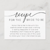 Einfaches Schwarz-Weiß-Rezept für die Braut Begleitkarte (Vorderseite)