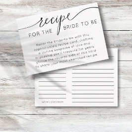 Einfaches Schwarz-Weiß-Rezept für die Braut Begleitkarte