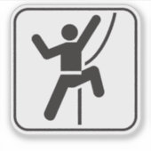 Einfaches Schwarz-Weiß-Rock-Climbing-Symbol Aufkleber (Vorderseite)
