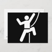 Einfaches Schwarz-Weiß-Rock-Climbing-Symbol Postkarte (Vorne/Hinten)