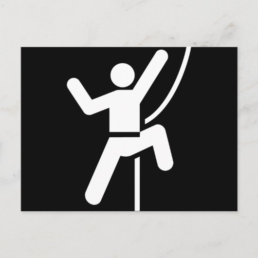 Einfaches Schwarz-Weiß-Rock-Climbing-Symbol Postkarte (Vorderseite)