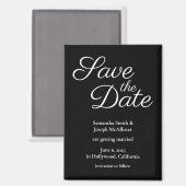Einfaches Schwarz-Weiß Save-the-Date Magnet (Vorderseite/Rückseite)