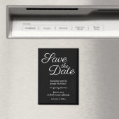 Einfaches Schwarz-Weiß Save-the-Date Magnet (In Situ (Geschirrspüler))