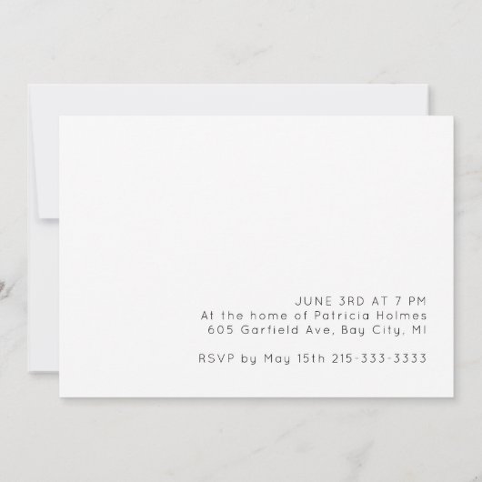 Einfaches Schwarz-Weiß-Script-Brautparty laden ein Karte (Rückseite)