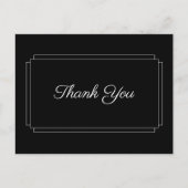 Einfaches Schwarz-Weiß-Script-Geschäft Vielen Dank Postkarte (Vorderseite)