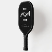 Einfaches Schwarz-Weiß-Script Süße beste Mama ever Pickleball Schläger (Links)