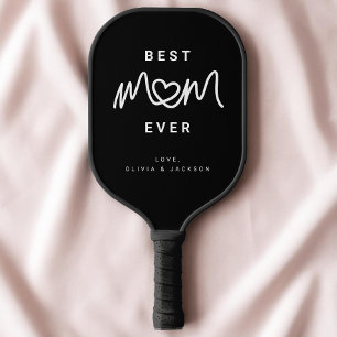 Einfaches Schwarz-Weiß-Script Süße beste Mama ever Pickleball Schläger