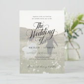 Einfaches Schwarz-Weiß-Skript-Overlay-Foto Einladung (Stehend Vorderseite)