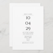 Einfaches Schwarz-Weiß-Sonderdatum Einladung (Vorne/Hinten)