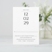 Einfaches Schwarz-Weiß-Sonderdatum RSVP Karte (Stehend Vorderseite)