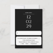 Einfaches Schwarz-Weiß-Sonderdatum RSVP Karte (Vorderseite)
