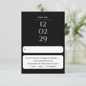 Einfaches Schwarz-Weiß-Sonderdatum RSVP Karte (Stehend Vorderseite)
