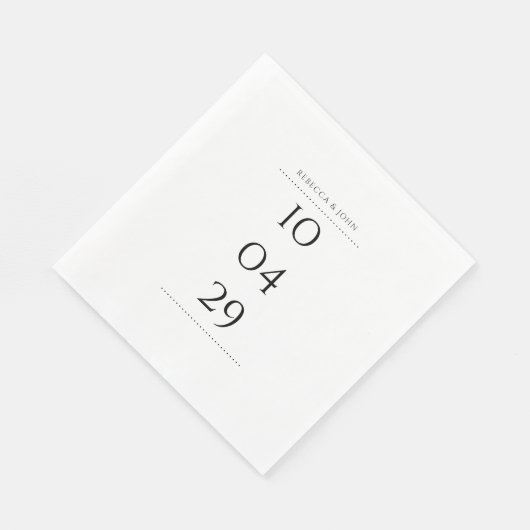 Einfaches Schwarz-Weiß-Sonderdatum Serviette (Ecke)