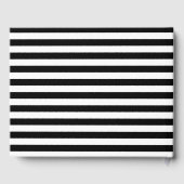 Einfaches Schwarz-Weiß-Striptes Gästebuch (Rückseite)