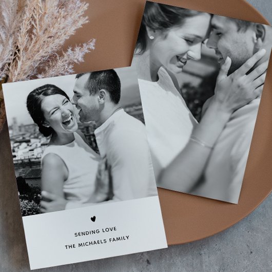 Einfaches Schwarz-Weiß-Valentingrüßen Feiertagskarte